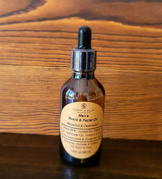 Men's Beard & Facial Oil- Bergamot & Cedarwood